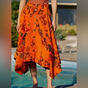 Anthropologie NWT Asymmetrical Midi Skirt (Size:4)